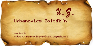 Urbanovics Zoltán névjegykártya