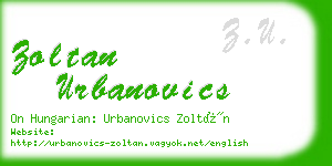 zoltan urbanovics business card